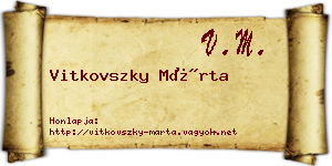Vitkovszky Márta névjegykártya