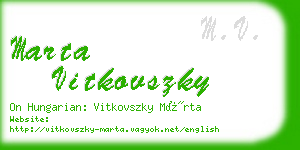 marta vitkovszky business card